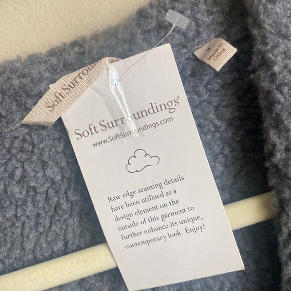 Soft Surroundings Gray Sherpa Vest S - Picture 8 of 8